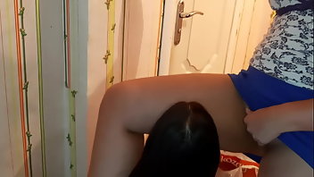 Toilet Brunette Cunnilingus 